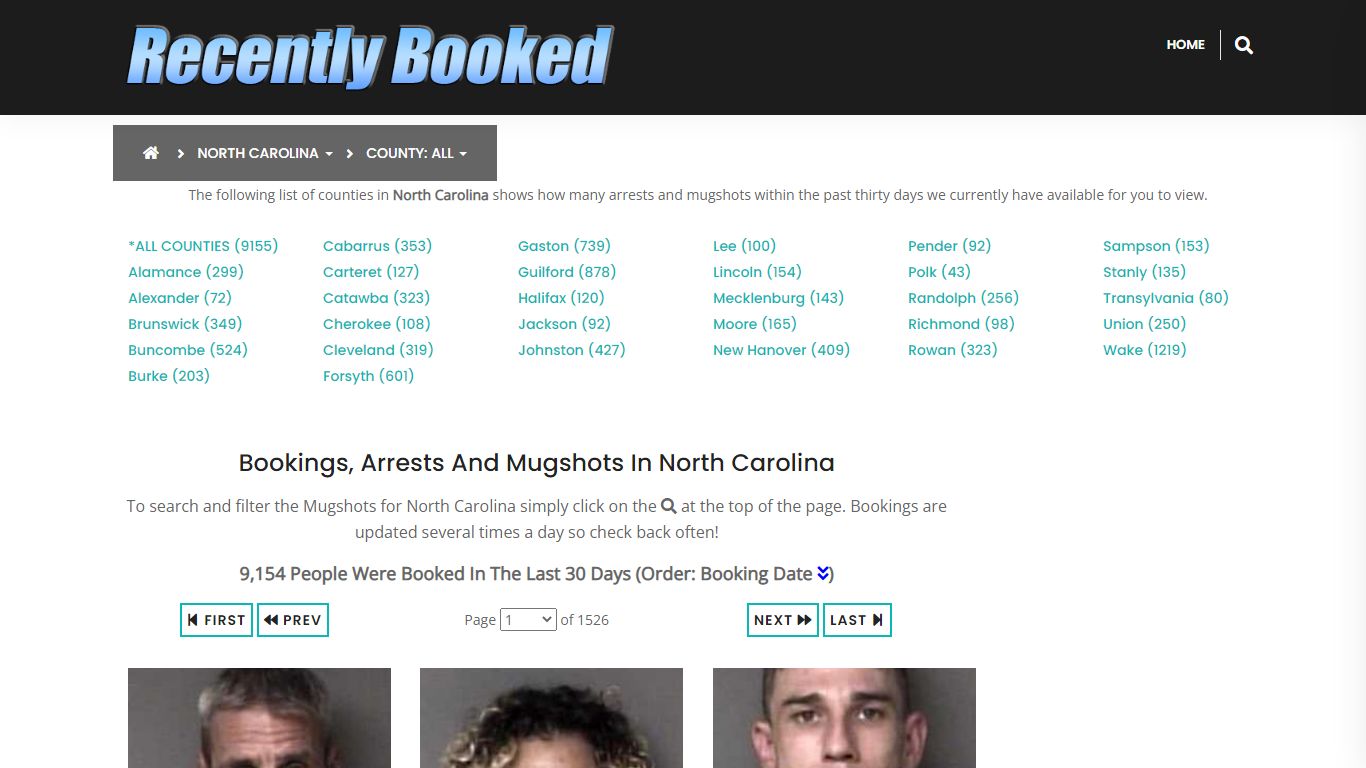 Bookings, Arrests and Mugshots in New Hanover County, North Carolina