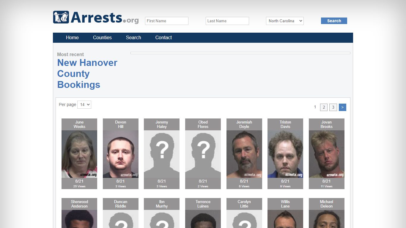 New Hanover County Arrests and Inmate Search